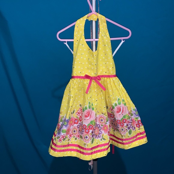 Blueberi Boulevard Other - EUC Girls Floral & Yellow Halter Dress